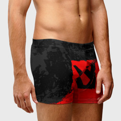 Мужские трусы 3D Dota 2 red black logo, брызги красок - фото 2