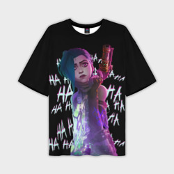 Мужская футболка oversize 3D Jinx Arcane