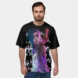 Мужская футболка oversize 3D Jinx Arcane - фото 2