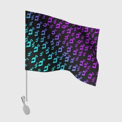 Флаг для автомобиля JoJo`s Bizarre Adventure neon pattern неон узор