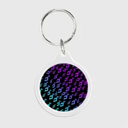 Брелок круглый JoJo`s Bizarre Adventure neon pattern неон узор