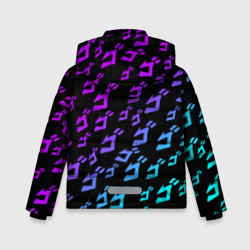 Куртка с принтом JoJo`s Bizarre Adventure neon pattern неон узор для любого человека, вид сзади №1. Цвет основы: черный