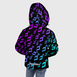 Куртка с принтом JoJo`s Bizarre Adventure neon pattern неон узор для любого человека, вид сзади №2. Цвет основы: черный