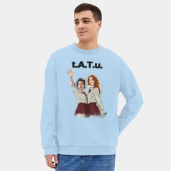 Мужской свитшот oversize без начеса хлопок T.a.t.u. Music band Тату - фото 2