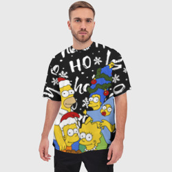 Мужская футболка oversize 3D Симпсоны новогодний, Simpsons - фото 2