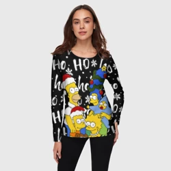 Женский лонгслив 3D Симпсоны новогодний, Simpsons - фото 2