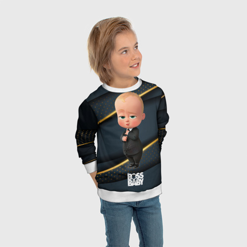 Детский свитшот 3D Босс  молокосос в костюме, цвет 3D печать - фото 5