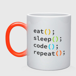 Кружка хамелеон Eat Sleep Code