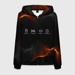 Мужская толстовка 3D на молнии День программера