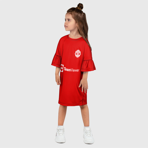 Детское платье 3D с принтом Manchester Ronaldo, фото на моделе #1