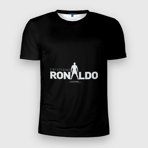 Мужская футболка 3D Slim с принтом Cristiano Ronaldo Black Theme, вид спереди #2