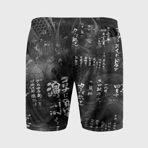 Мужские шорты спортивные Японский огненный дракон, цвет 3D печать - фото 2