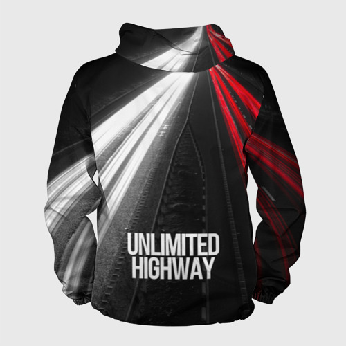 Мужская ветровка 3D с принтом Unlimited Highway, вид сзади #1