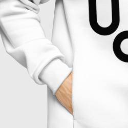 Худи с принтом Манчестер Юнайтед минимализм для мужчины, вид на модели спереди №6. Цвет основы: белый