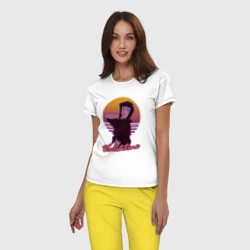 Женская пижама с белой футболкой хлопок Ретровэйв Фэй - фото 2