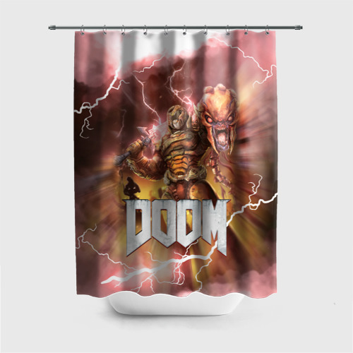 Штора 3D для ванной DoomGay hell rock