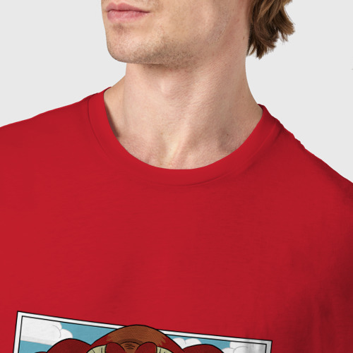 Мужская футболка хлопок Serious Sam vs big boss, цвет красный - фото 6