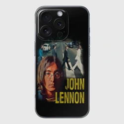 Чехол для iPhone 16 Pro Max силиконовый с защитой камеры The Beatles John Lennon