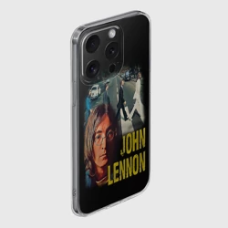 Чехол для iPhone 15 Pro силиконовый с защитой камеры The Beatles John Lennon - фото 2