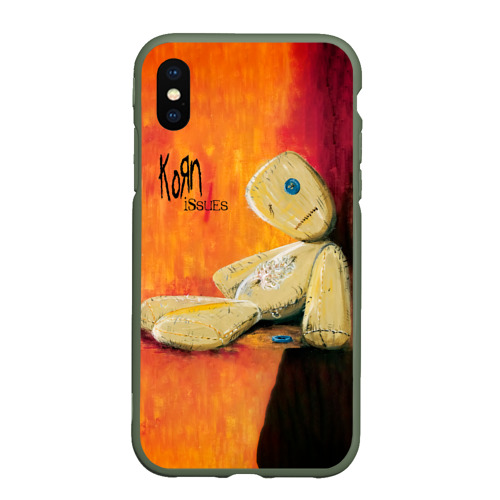 Чехол для iPhone XS Max матовый Issues - Korn, цвет темно-зеленый