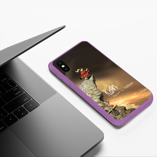 Чехол для iPhone XS Max матовый Follow the Leader - Korn, цвет фиолетовый - фото 5