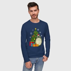 Мужской лонгслив хлопок Тоторо новогодний - фото 2