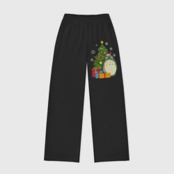 Женские брюки oversize без начеса хлопок Тоторо новогодний