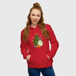 Женская толстовка хлопок Тоторо новогодний - фото 2