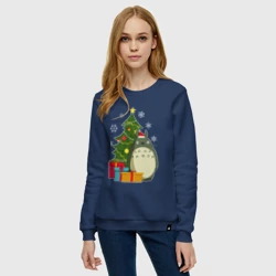 Женский свитшот хлопок Тоторо новогодний - фото 2