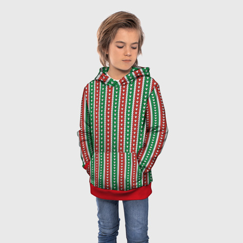 Детская толстовка 3D Knitted pattern, цвет красный - фото 3