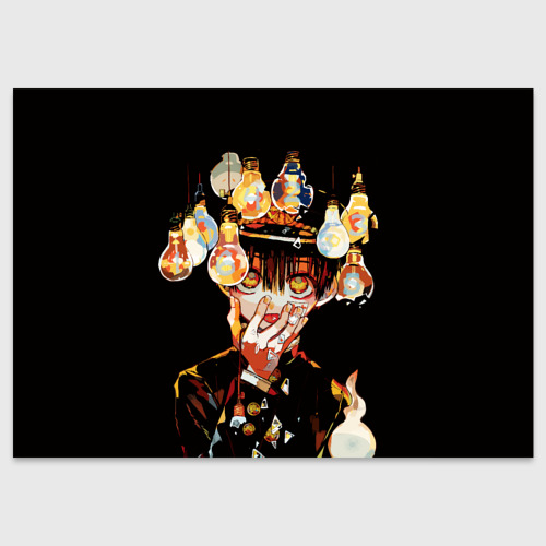 Поздравительная открытка Туалетный мальчик Ханако кун при свете лампочек, цвет белый