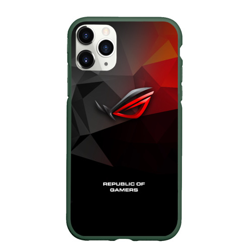 Чехол для iPhone 11 Pro матовый ASUS ROG republic of gamers, цвет темно-зеленый