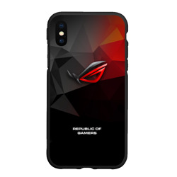 Чехол для iPhone XS Max матовый ASUS ROG republic of gamers