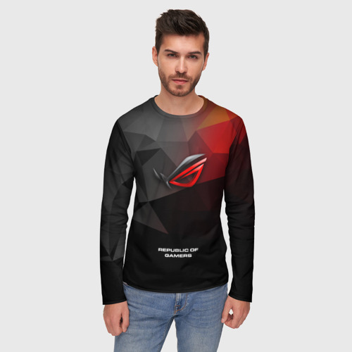 Мужской лонгслив 3D ASUS ROG republic of gamers, цвет 3D печать - фото 3