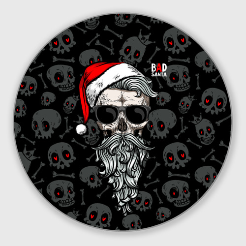 Круглый коврик для мышки Santa from Hell