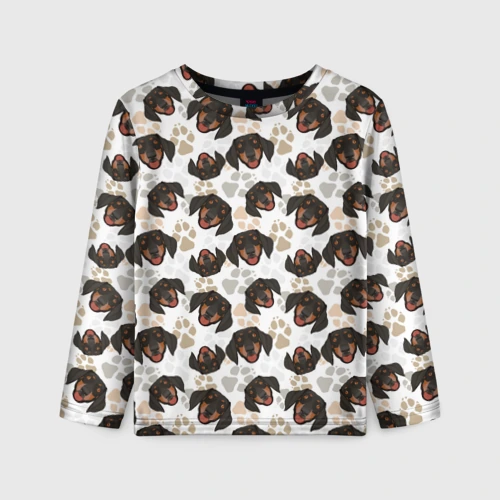 Детский лонгслив 3D Такса Dachshund Dog