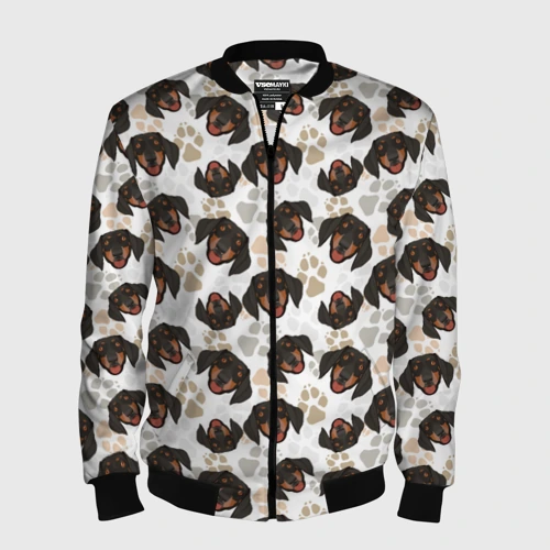 Мужской бомбер 3D Такса Dachshund Dog