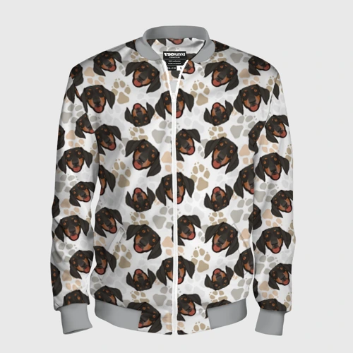 Мужской бомбер 3D Такса Dachshund Dog