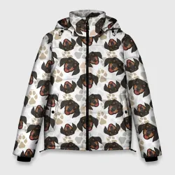 Мужская зимняя куртка 3D Такса Dachshund Dog