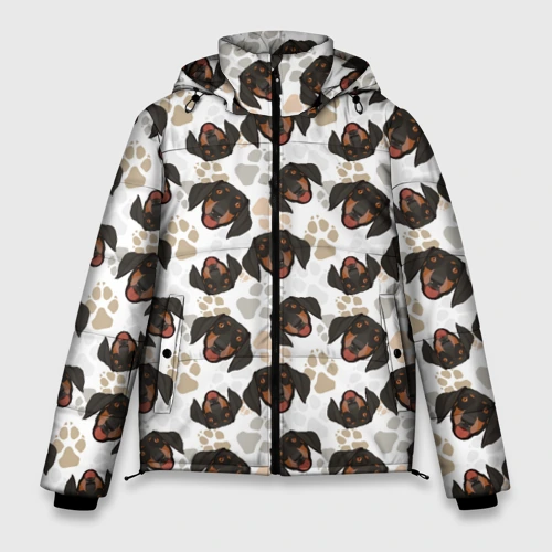 Мужская зимняя куртка 3D Такса Dachshund Dog