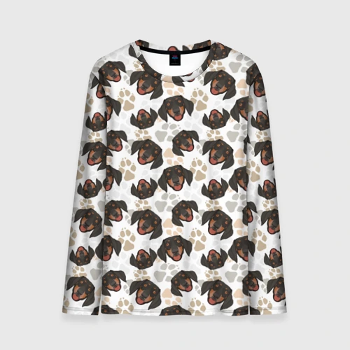 Мужской лонгслив 3D Такса Dachshund Dog