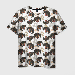 Мужская футболка 3D Такса Dachshund Dog