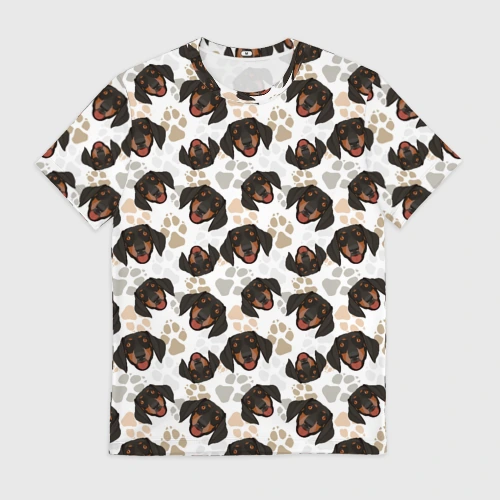 Мужская футболка 3D Такса Dachshund Dog