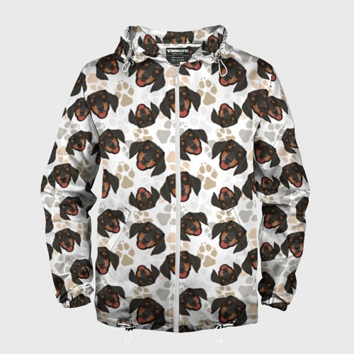 Мужская ветровка 3D Такса Dachshund Dog