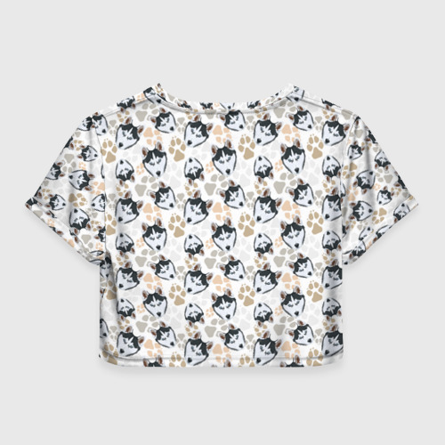 Женская футболка Crop-top 3D Собака Сибирский Хаски, цвет 3D печать - фото 2