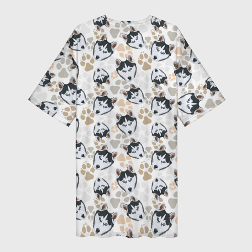 Платье-футболка 3D Собака Сибирский Хаски, цвет 3D печать - фото 2