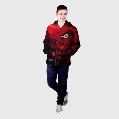 Мужская куртка 3D ASUS ROG геометрия, цвет 3D печать - фото 3