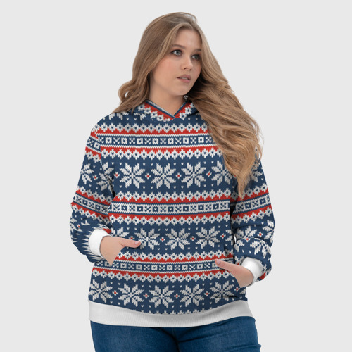Женская толстовка 3D Knitted Christmas Pattern, цвет 3D печать - фото 6