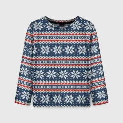 Детский лонгслив 3D Knitted Christmas Pattern