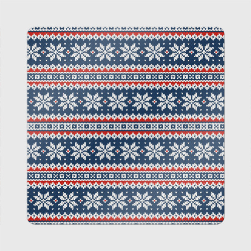 Магнит виниловый Квадрат Knitted Christmas Pattern